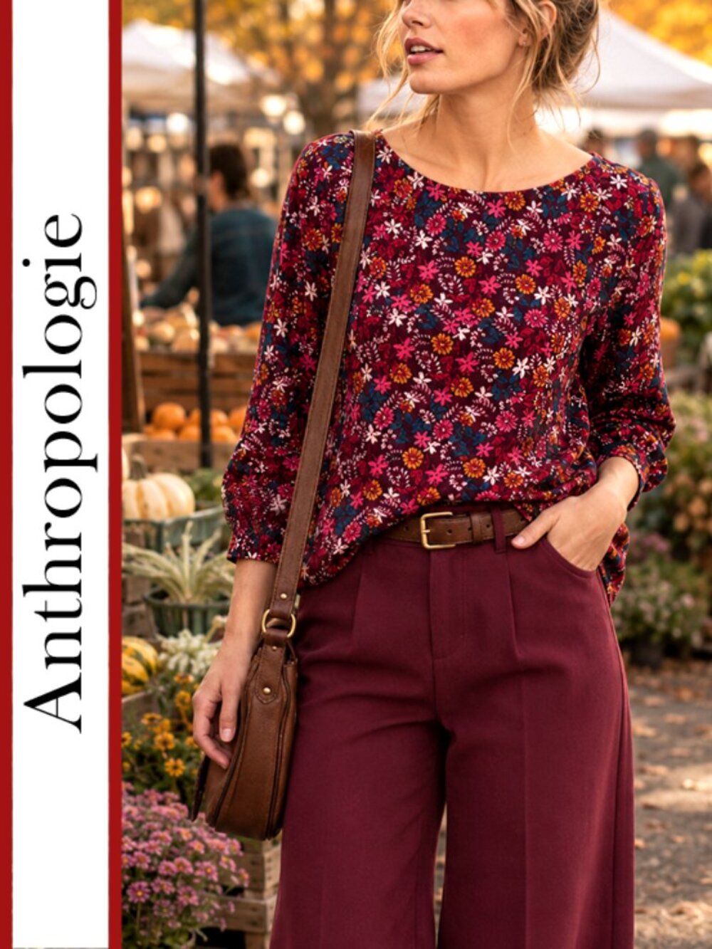 Anthropologie/Maeve | 'Decatur' Floral Botanical Printed Blouse Top